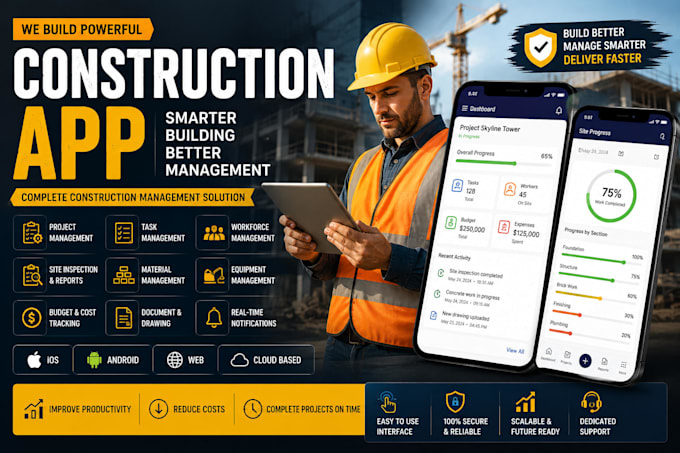 develop construction app, contractor app, site management app, project tracking
