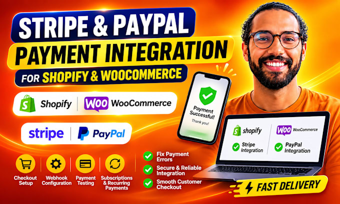 integrate stripe and paypal payment gateway for shopify and woocommerce