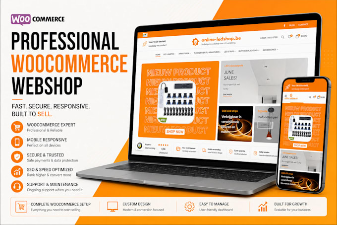 create a professional woocommerce online store
