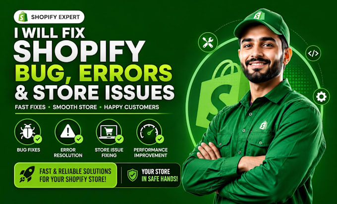 do shopify custom coding, shopify bug fix, shopify issues or fix shopify store