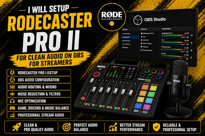 setup rodecaster pro ii for clean audio on obs for streamers