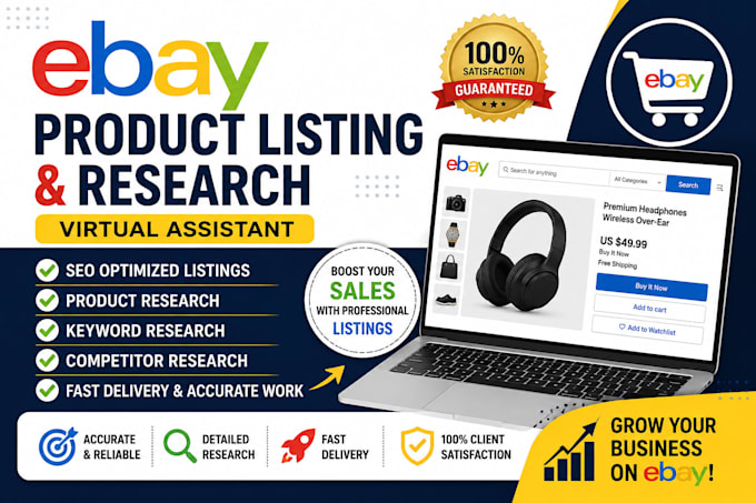 do ebay product listing and product research