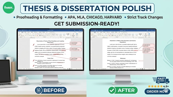 professionally format, fix citations, and proofread your thesis or dissertation
