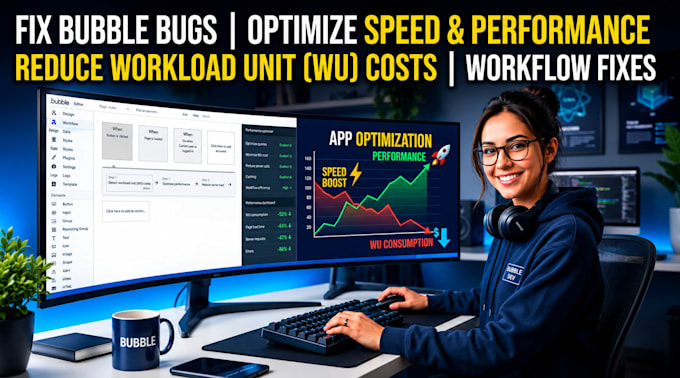 be your expert bubble io developer to fix bubble bugs, wu cost and bubble speed