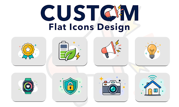 design custom flat icons, app icons, web icons and logo