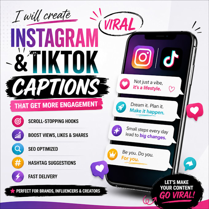 create viral instagram and tiktok captions