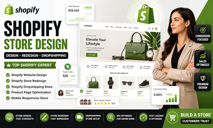 do shopify store design and redesign shopify website design shopify dropshopping