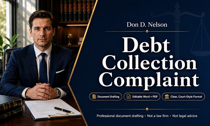 draft a debt collection complaint or a response to a collection agency