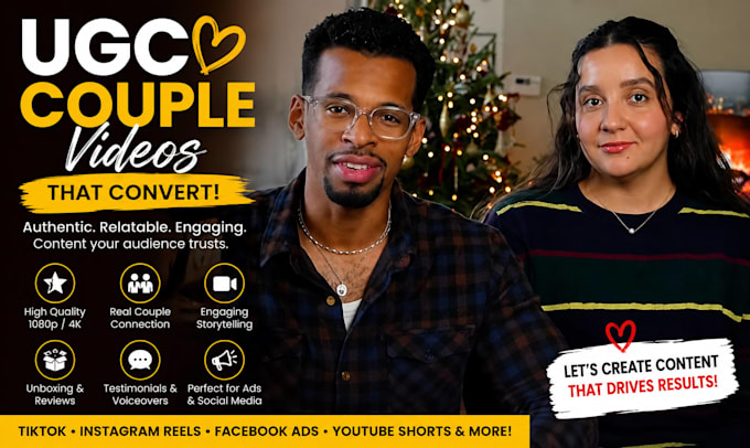 create ugc couple video ads, lifestyle for your brands