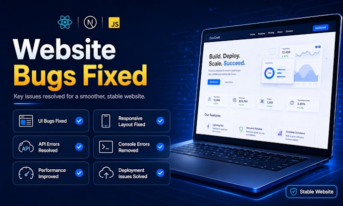 fix react js, next js and javascript bugs
