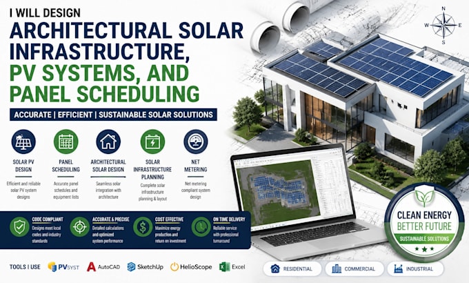 design architectural solar infrastructure pv systems and panel scheduling