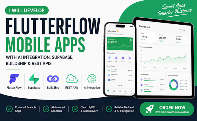 develop flutterflow mobile apps ai integration supabase buildship and rest apis