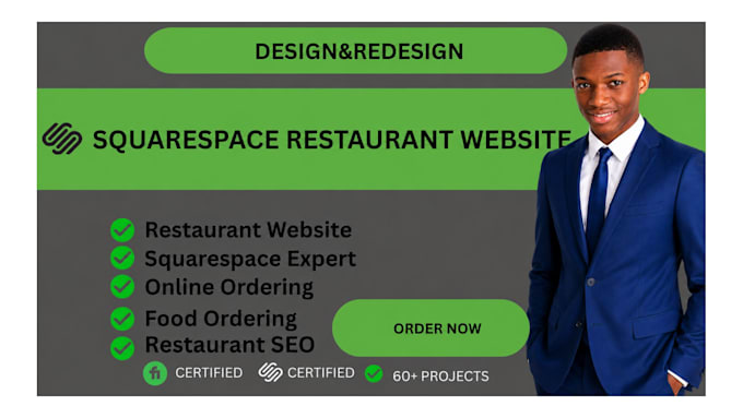 design a squarespace restaurant website with online ordering