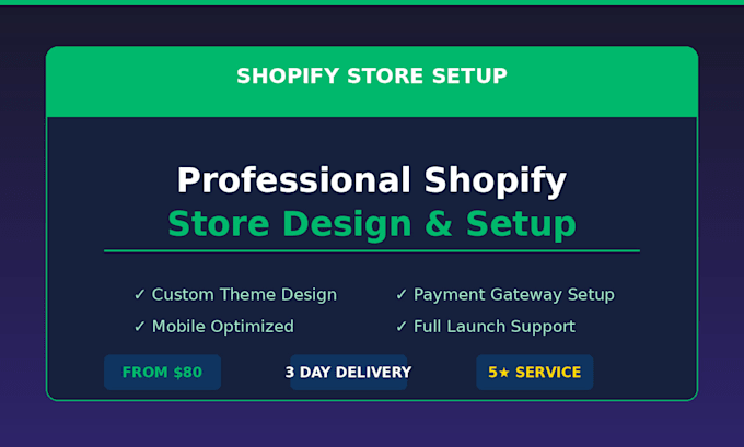 build a professional shopify store with custom design and full setup