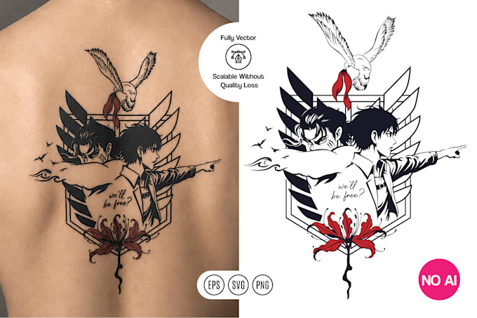 draw manga tattoo design