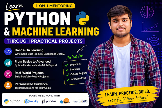 teach python and machine learning through practical projects