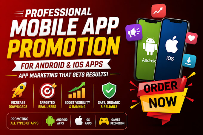 do mobile app promotion for android ios app, app marketing