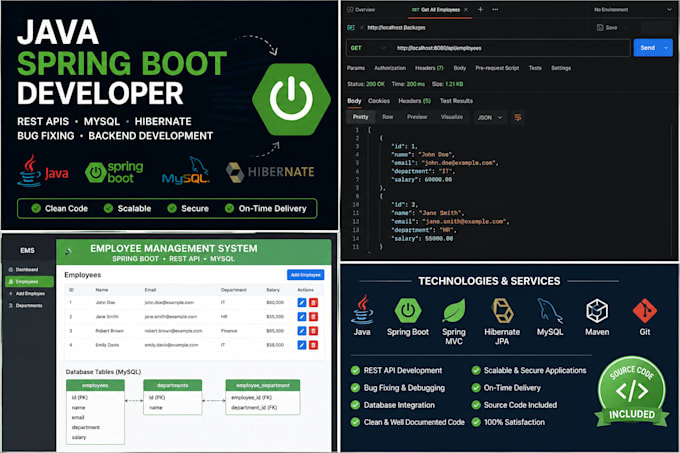 develop java spring boot rest apis