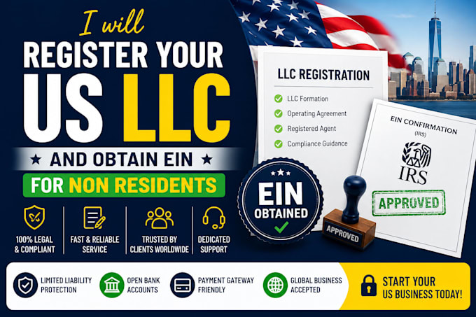 register your US llc and obtain ein for non residents