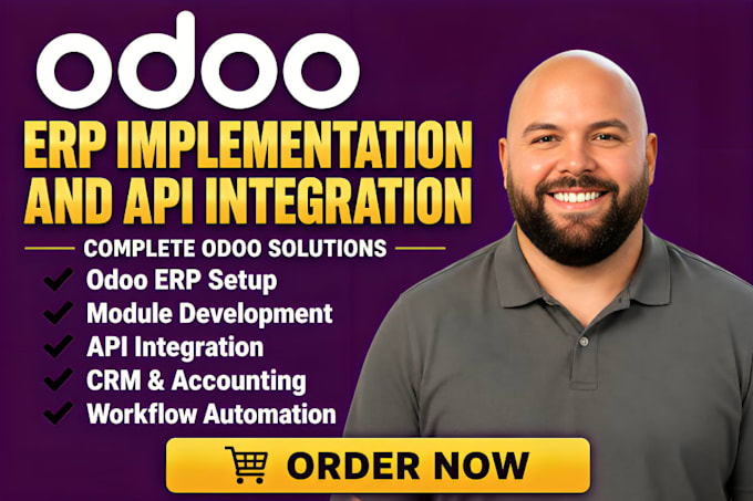implement odoo erp, develop and customize odoo modules and API integration