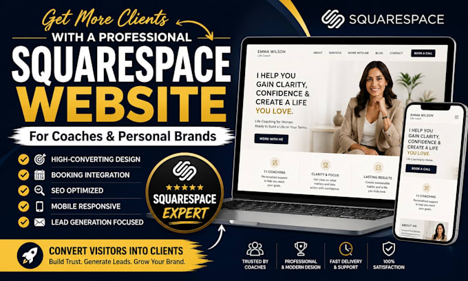 design high converting squarespace website for coaches and personal brands