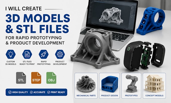 create stl files and 3d models for rapid prototyping and product development