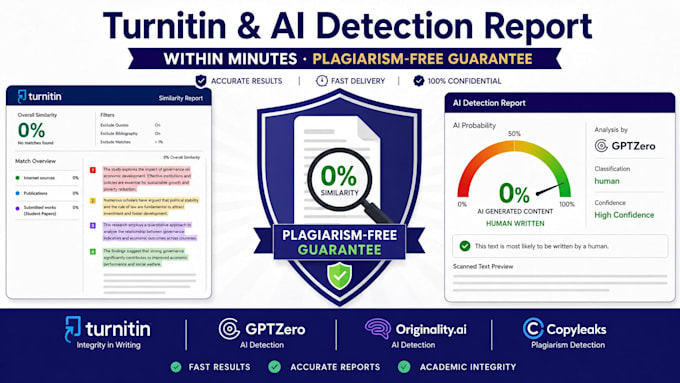 generate urgent plagiarism and ai report