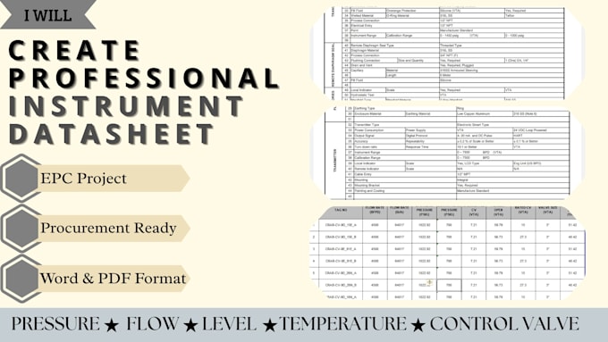 develop professional instrument datasheets
