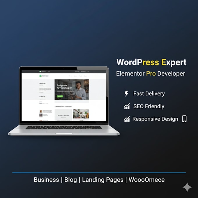 design and develop a premium wordpress website with elementor and SEO