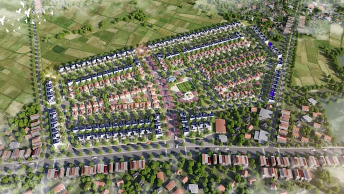 transform 3d residential masterplan aerial siteplan urban layout township render