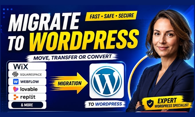 migrate wordpress website, transfer host, domain, ai website to wordpress
