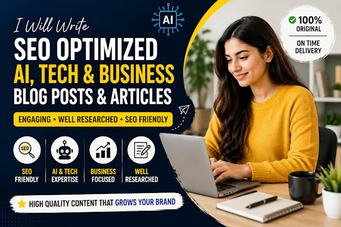 write SEO optimized ai, tech, and business content
