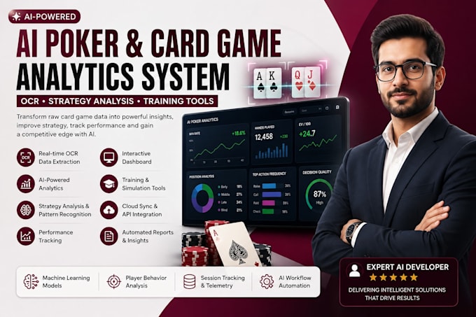 develop ai poker card game analytics system ocr strategy analysis and training