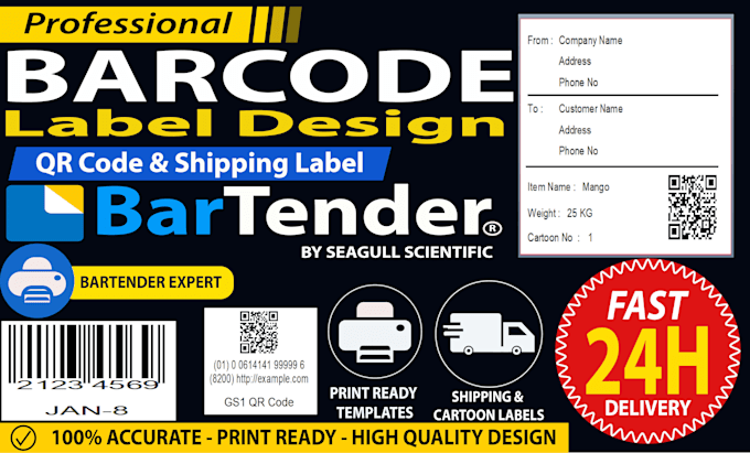 barcode label design and template with bartender software