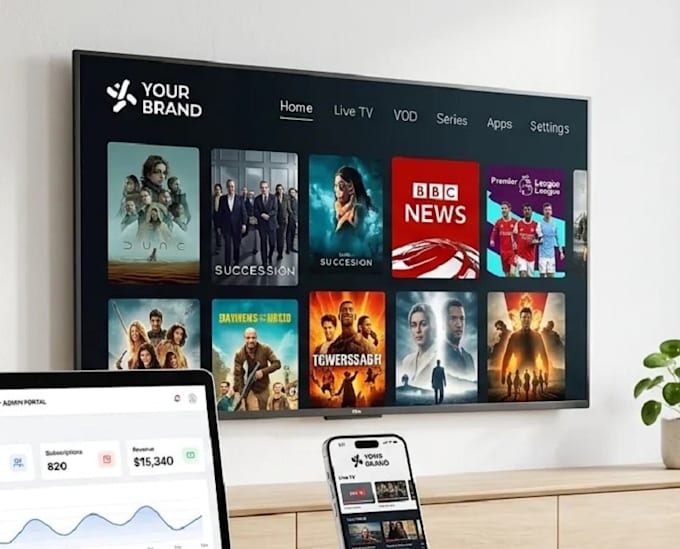 create a white label iptv app with custom branding, logo and admin panel