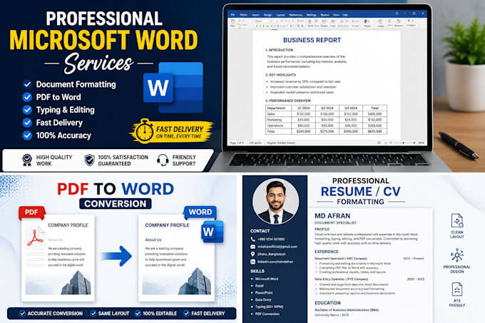 format and design professional ms word documents