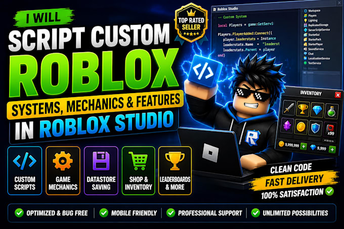 script custom roblox systems, mechanics and features in roblox studio