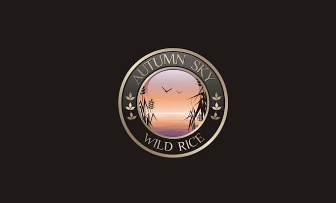 design monogram autumn sky wild rice logo