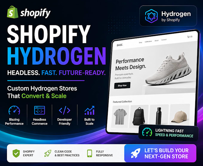 develop a headless shopify store using hydrogen and oxygen