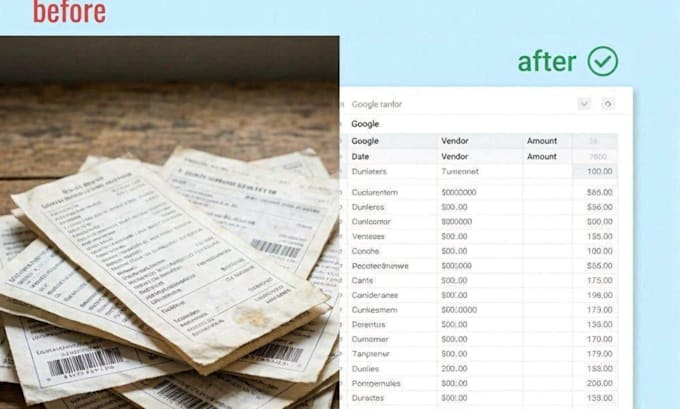 accurate receipt data entry into google sheets