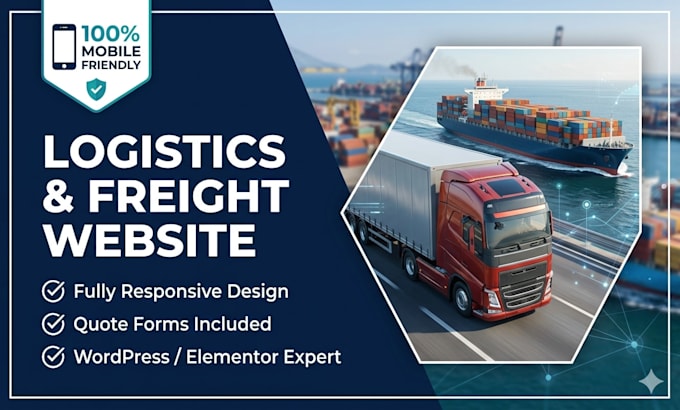 design a responsive logistics website, freight, and cargo website