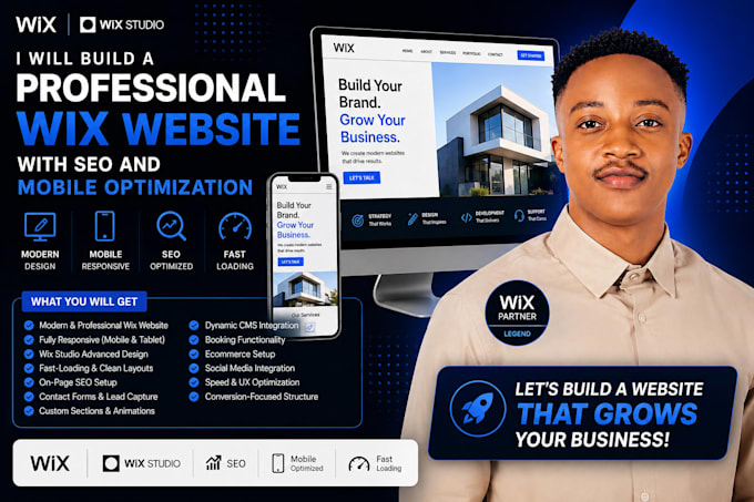 build a professional wix website with SEO and mobile optimization