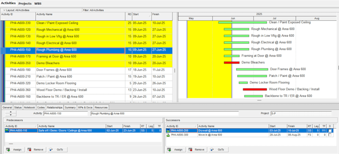 conduct a pure progress schedule update