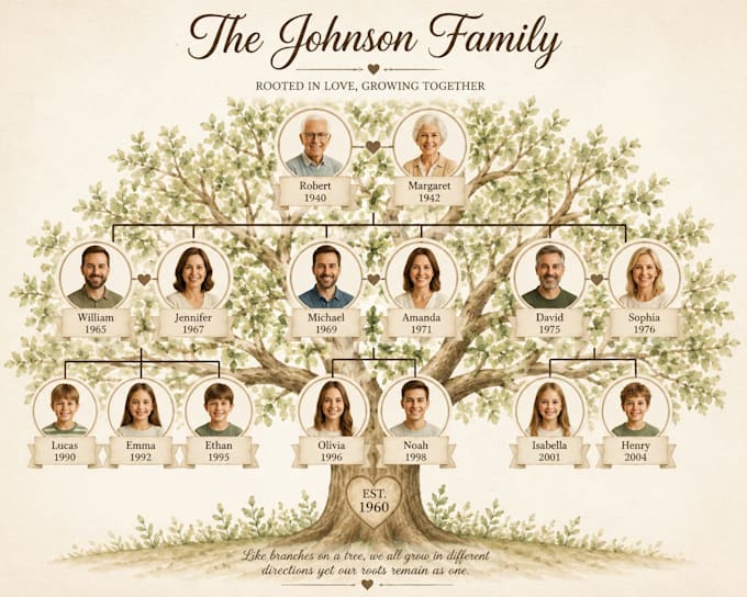 design a personalized family tree artwork