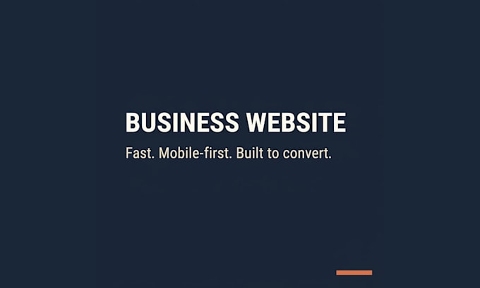 build a fast, premium and mobile first business website
