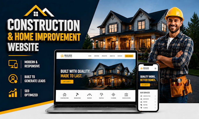 build a modern construction and home improvement website