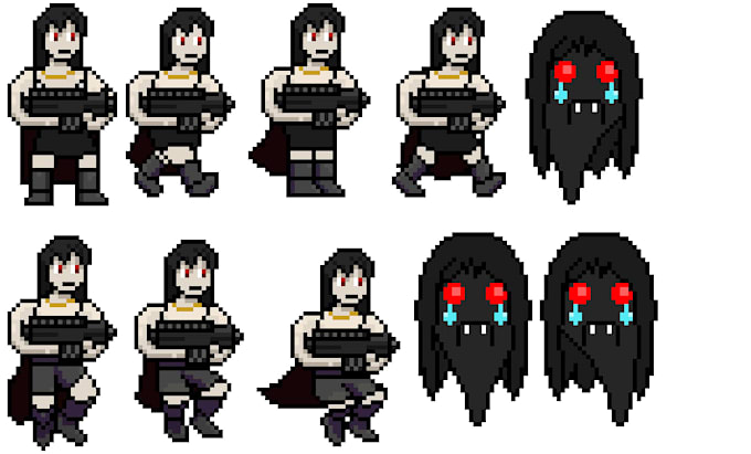 make character sprites in pixelart for games