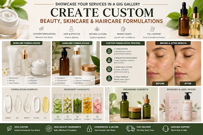 create custom beauty, skincare, and haircare formulations