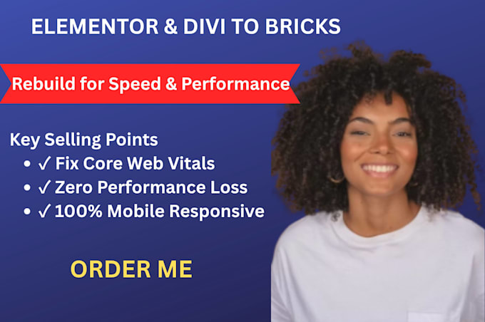 convert elementor or divi to a fast brick builder website