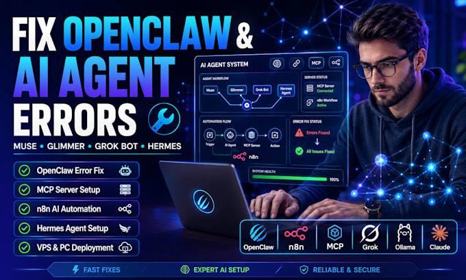 fix openclaw muse glimmer grok bot hermes agent mcp server errors n8n ai setup